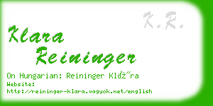 klara reininger business card
